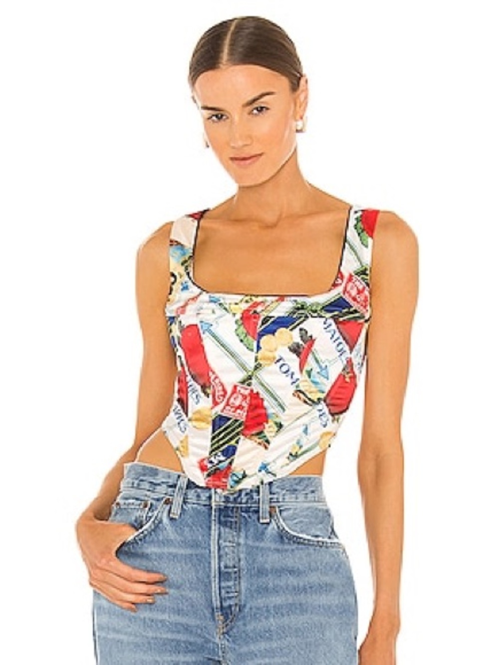 Miaou Multicolor Corset Crop Top